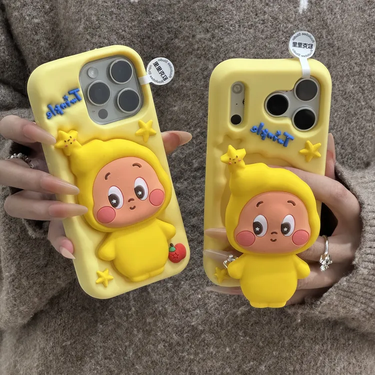 BANCA星星人公仔支架适用苹果16/17promax手机壳15/14硅胶13女
