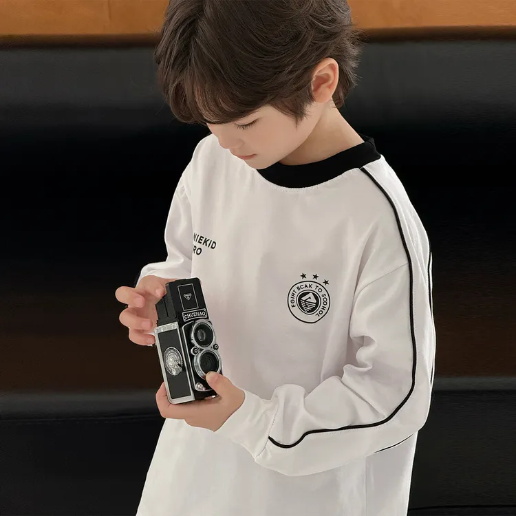 男童棉长袖T恤2025秋季新款中大童潮款打底衫男孩春秋款儿童上衣