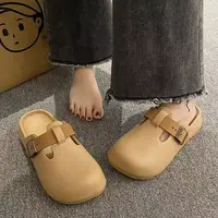 【万达清仓】韩系复古新款纯色2025百搭休闲时尚不臭脚包头鞋女1-3