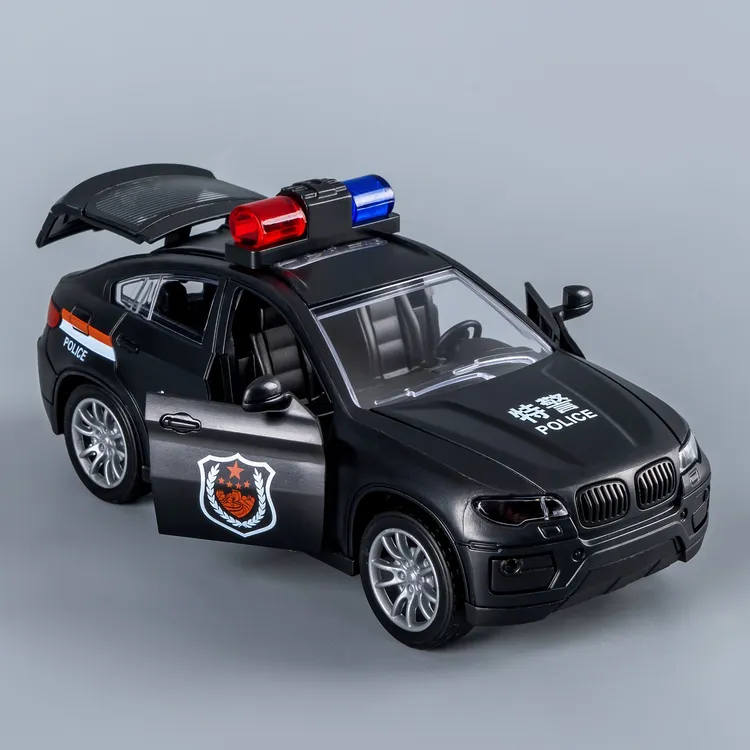儿童警车玩具3-6岁儿童玩具仿真车型模型跑车惯性行驶可开门玩具