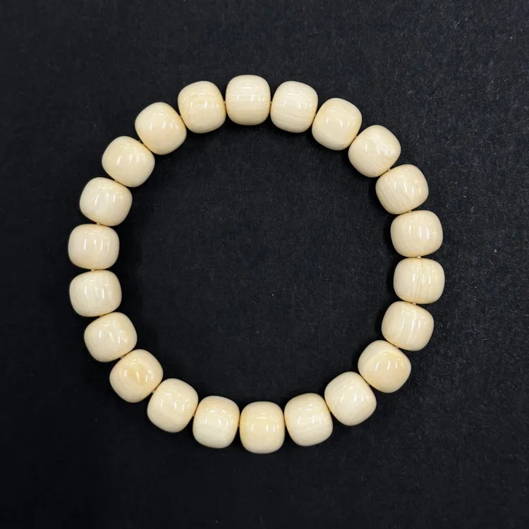 和安猛犸艺术10*9mm猛犸牙雕老型芝士手串（22粒）