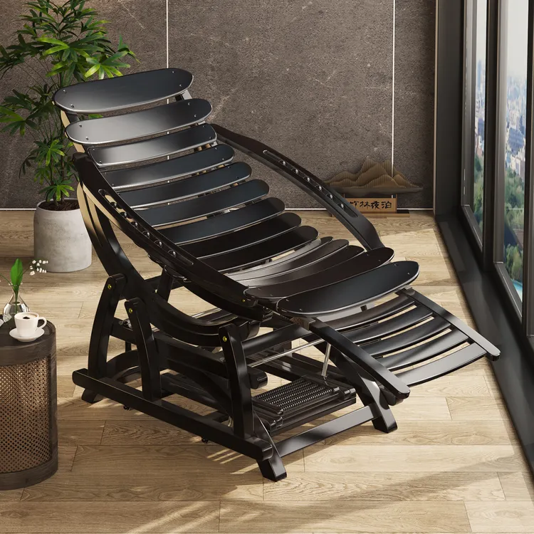 多功能休闲懒人摇椅老人躺椅四模可调客厅阳台午睡单人简约竹摇椅
