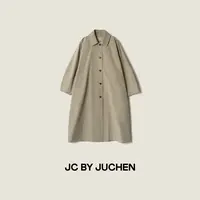 “柏林周刊”英伦气质重廓形剪裁定纺抗皱长款风衣外套FW102009-194