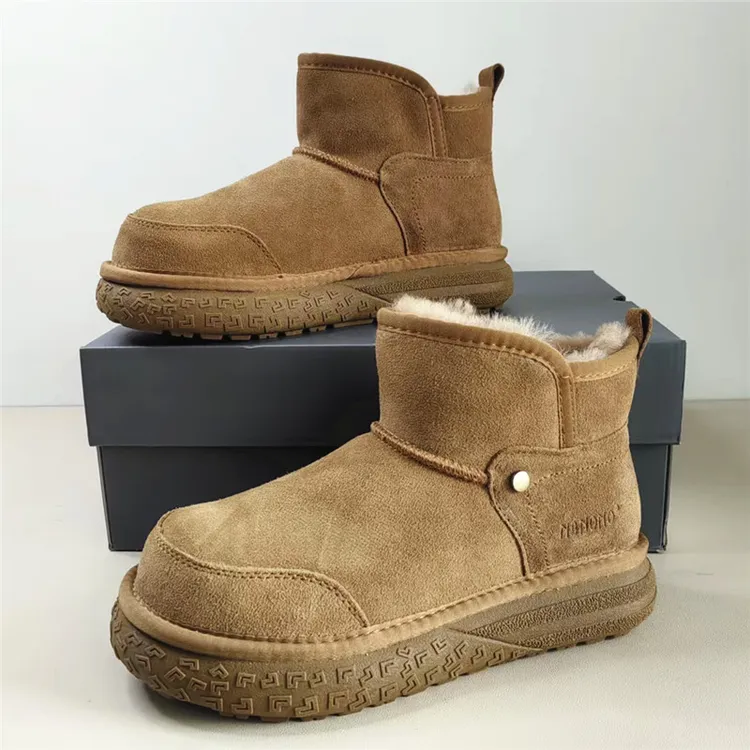 N5865牛皮！内里全羊毛！冬季新款女士雪地靴防滑保暖加厚东北棉鞋