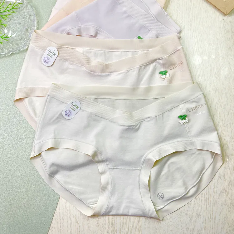 暖肤棉无痕V型低腰孕妇内裤透气7A抑菌内裆孕期专用三角裤底裤女