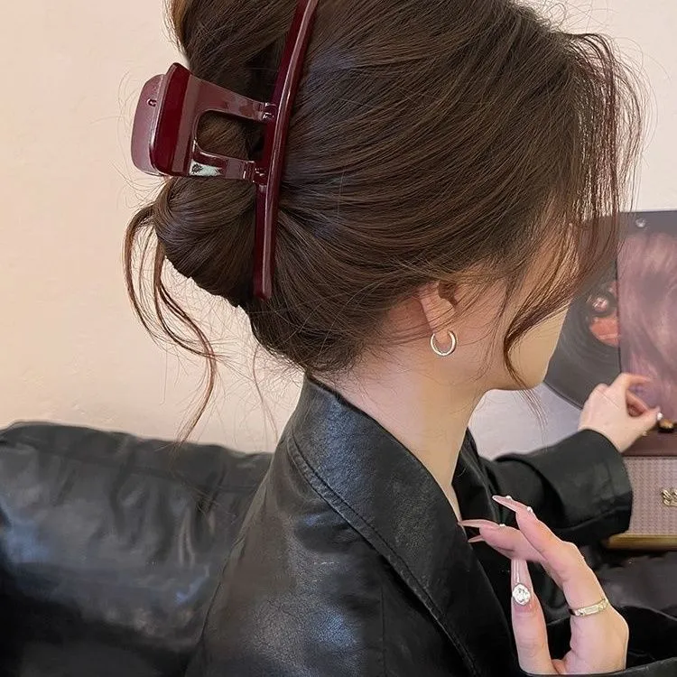 安可拉红头发抓夹大号鲨鱼夹发夹女后脑勺夹子气质不伤发发夹头饰