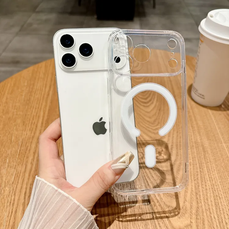 透明磁吸适用苹果17promax手机壳iphone17/16简约超薄15pro高级感