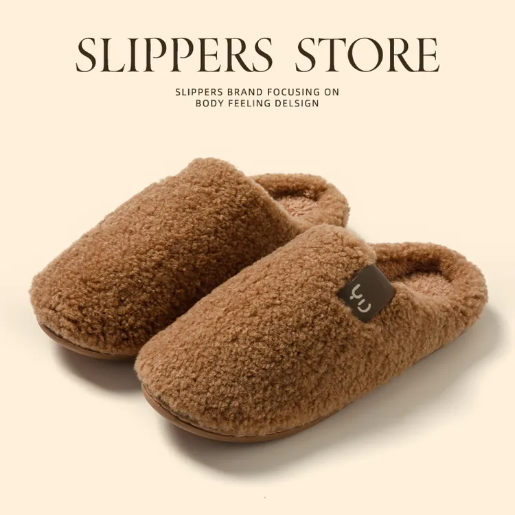棉拖鞋女冬季2025新款室内居家用防滑静音毛绒保暖情侣毛毛拖鞋男