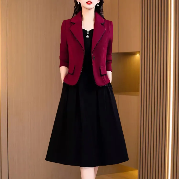 时尚连衣裙套装女款气质服装早春秋高级感喜婆婆婚宴装高端婚礼服