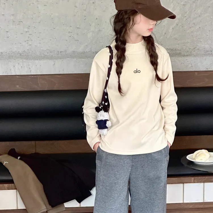 女童T恤2025新款大童秋季长袖洋气打底衫德绒初中生上衣内搭秋装