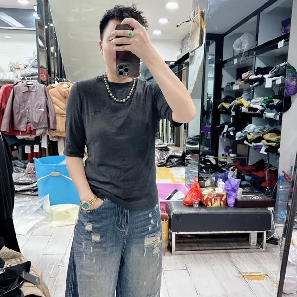 新款韩国高弹力超舒适4色小狗标上衣5683欧美