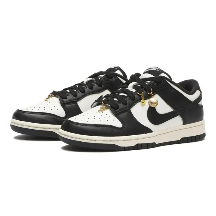 NIKE/耐克官方女黑白熊猫dunk low retro流光运动板鞋-HQ7487-100