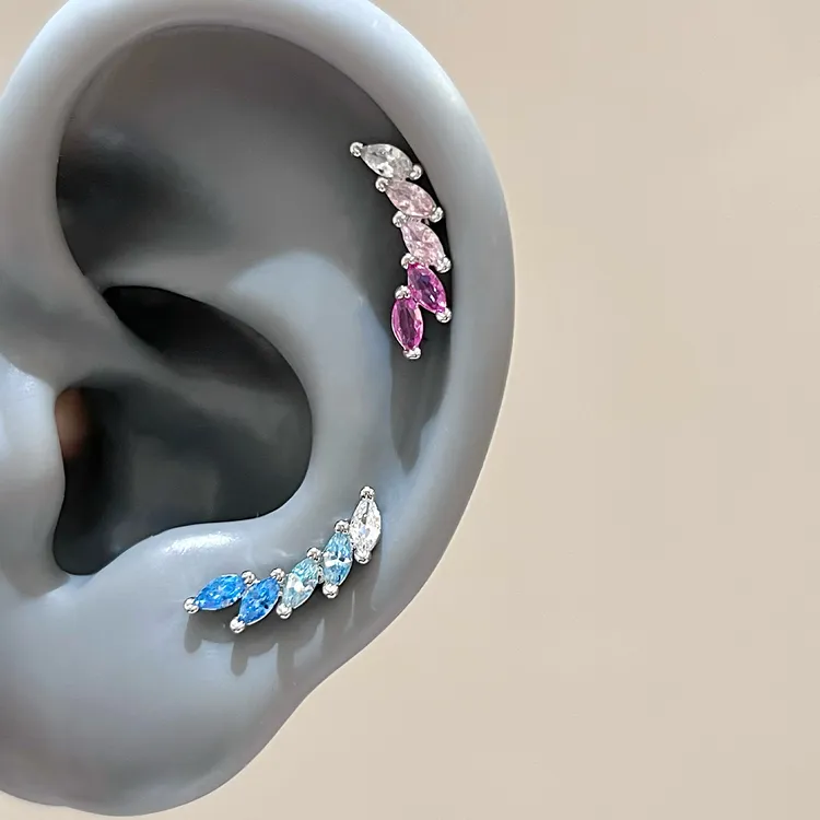 钛钢耳饰 洱蓝月穗RINGRING钛钢耳钉女耳骨钉天使羽毛耳饰高级感