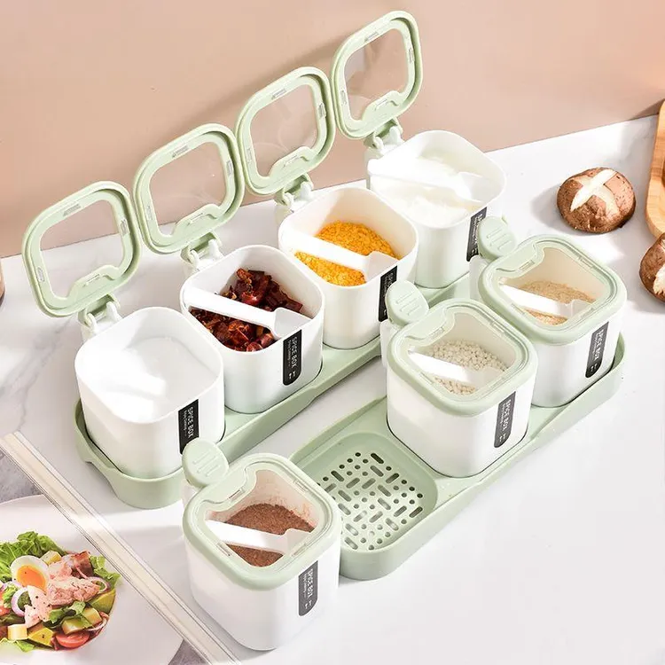 调料盒组合套装家用厨房调味料罐子带盖调味盒单个独立佐料收纳盒