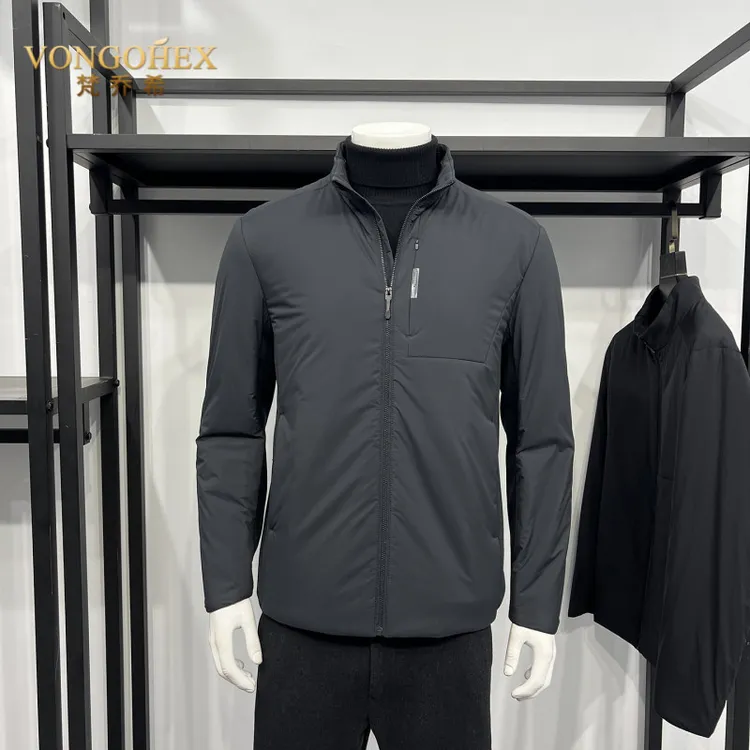 VONGOHEX立领夹克男士秋冬季户外保暖棉衣外套男款商务休闲百搭
