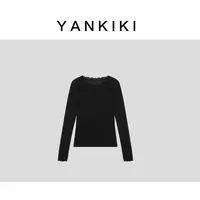 波浪边内搭黑T YANKIKI 2025秋冬季新款new