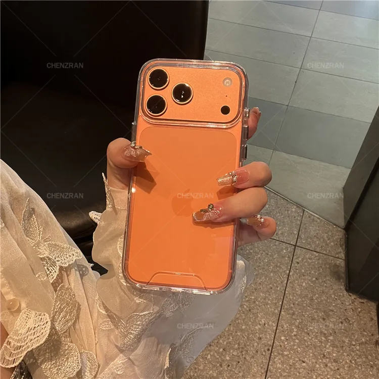 iphone17promax高级感透明手机壳防摔高透16promax大孔硬保护壳