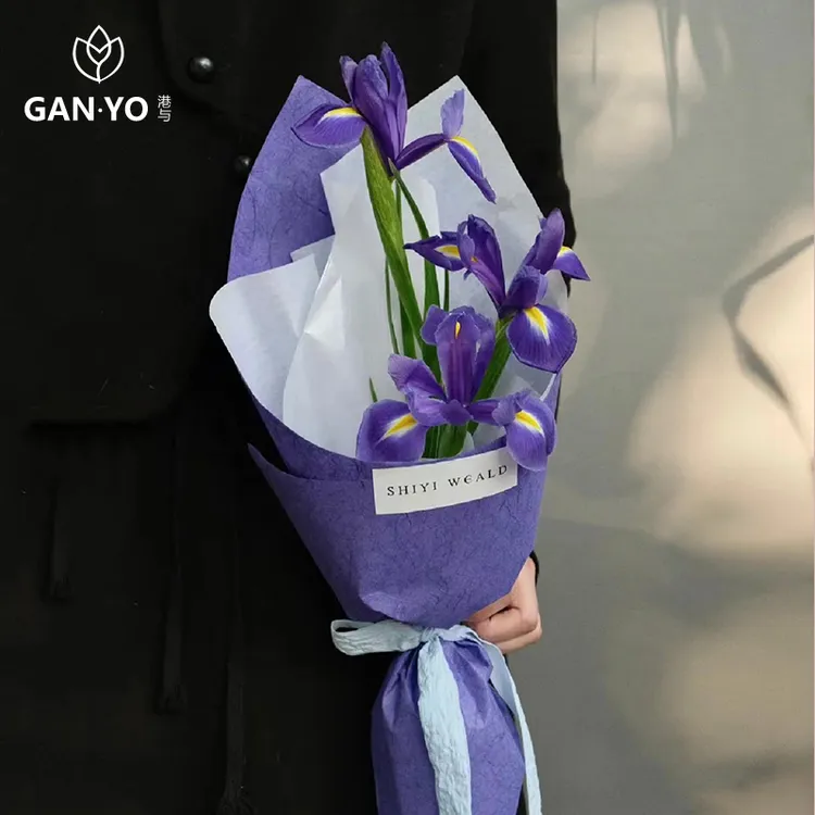 港与 春夏麻丝艺术纸鲜花束创意包装纸花艺花店包花纸手工diy资材