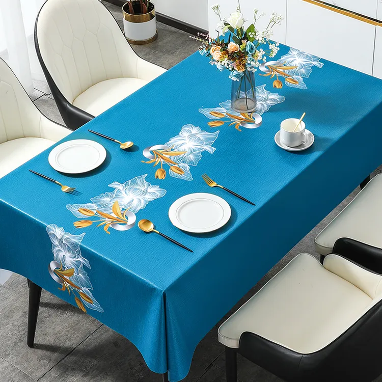 郁金流仙桌布防水防油防烫免洗长方形台布家用布艺专用茶几垫
