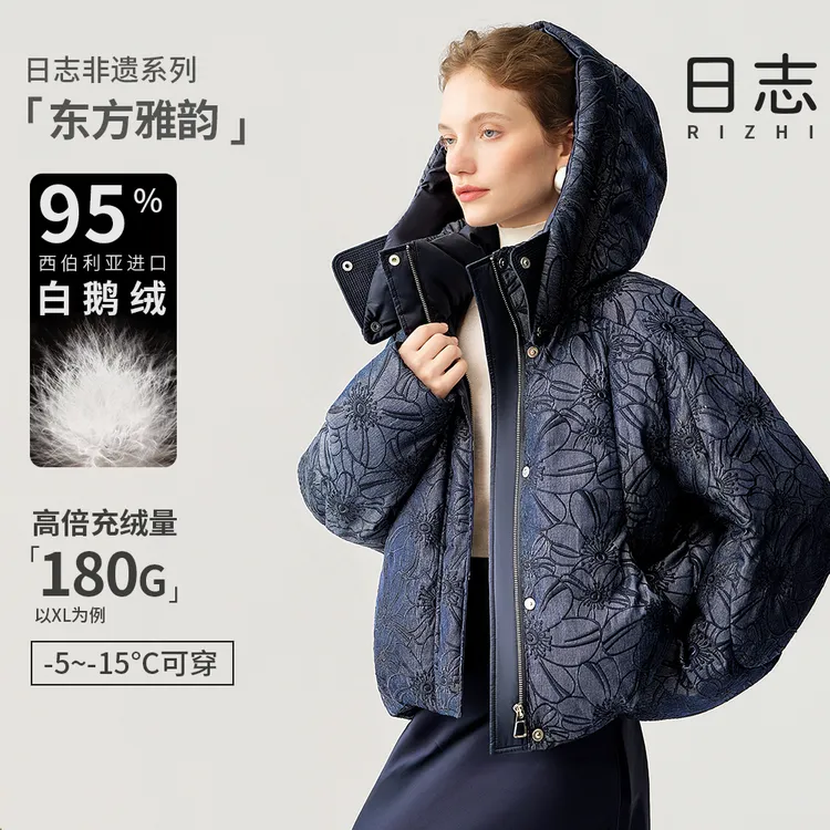 日志【非遗宋锦繁花】连帽千金风极简风花苞户外百搭AD54Y608