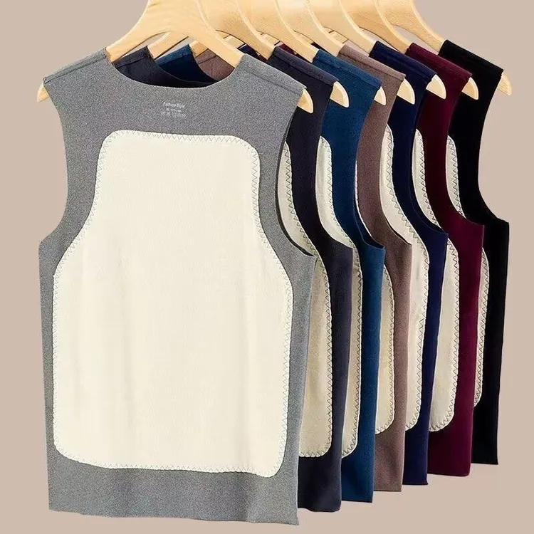 【国哥优选】男士无痕德绒贴片背心马甲恒发热双面绒加绒双层保温