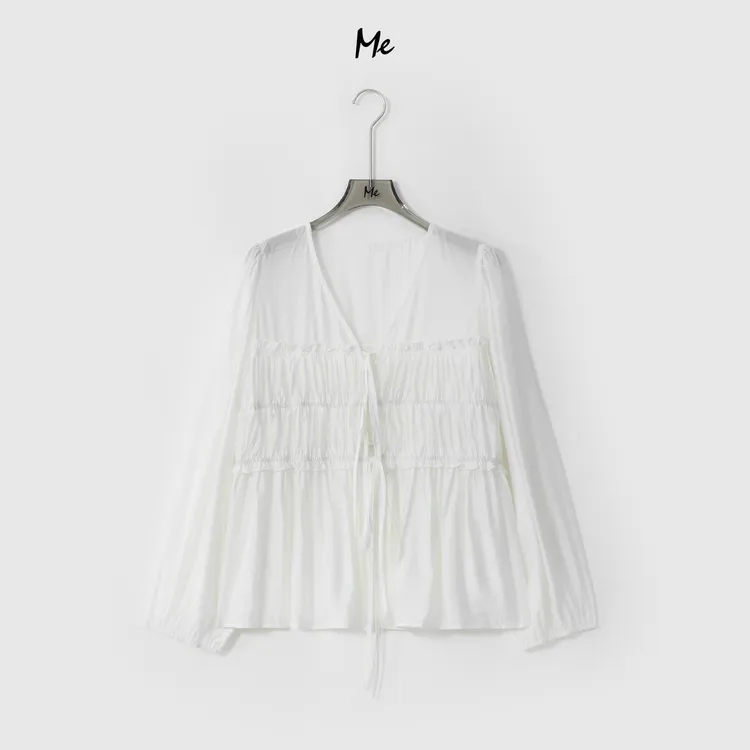 ME【冰慕斯防晒衫】减龄木耳边抽绳显瘦舒适时尚百搭外套MESS6829