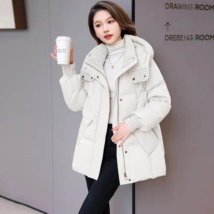 DUCURNO韩版短款羽绒服女冬季2025新款时尚宽松连帽加厚保暖外套