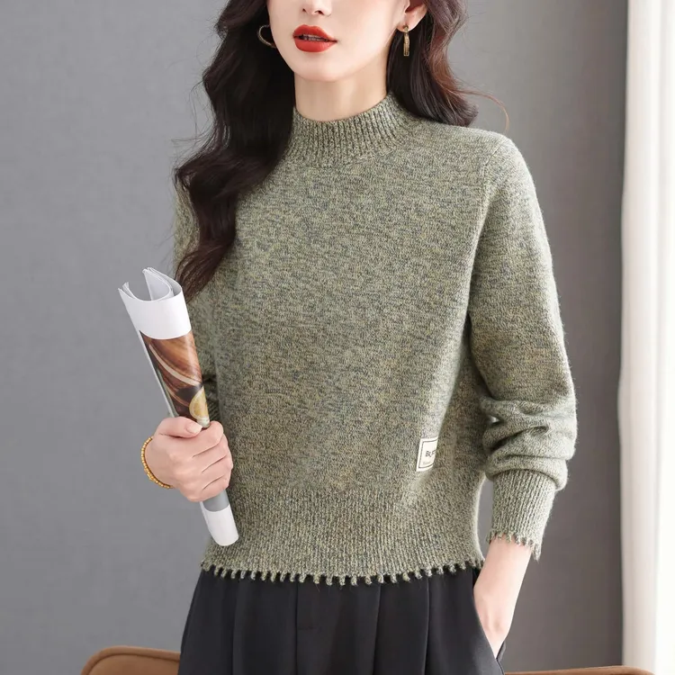 半高领毛衣女小个子高腰短款2025秋冬新款内搭小款上衣针织打底衫