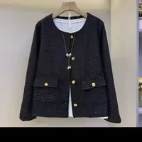 大码女装—3688秋季新款长袖外套名媛小香宽松短款时尚气质上衣