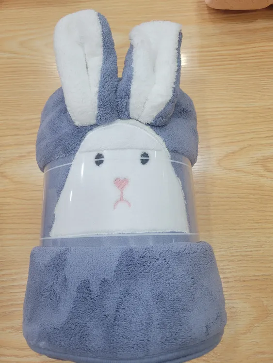 长耳兔刺绣加厚吸水浴巾
