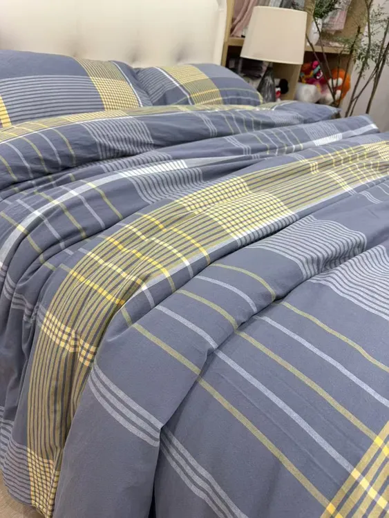 【学生/单人三件套】纯棉色织水洗棉A类 柔软透气 格子套件精梳细纱