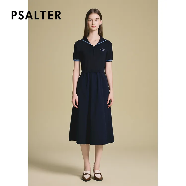 【一秒入夏】诗篇25新款连衣裙海军领撞色气质减龄设计亲肤透气休闲