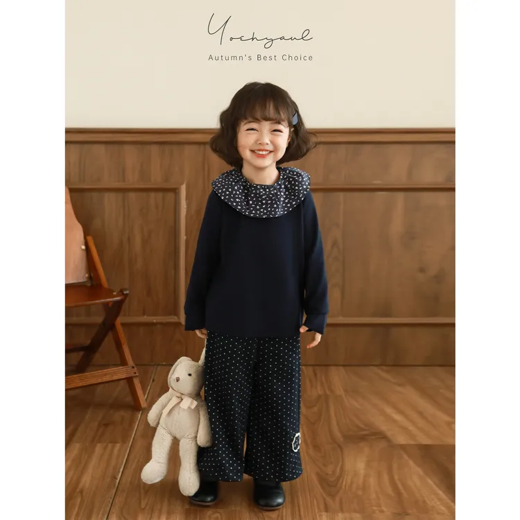 幼悠女童秋装韩系复古打底衫洋气保暖娃娃领休闲儿童衣服潮Q4685