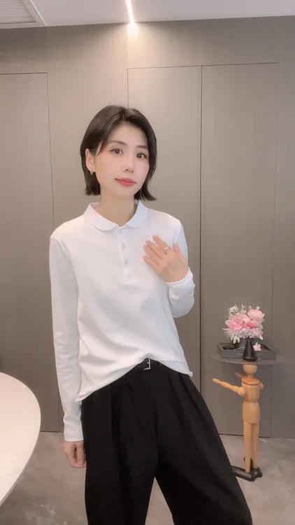 长袖POLO衫T恤女2025新款秋装气质显瘦上衣