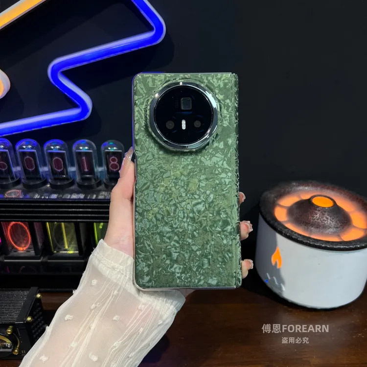 适用于荣耀magicv3手机壳magicvs3折叠屏v3保护套vs3贝壳纹中轴