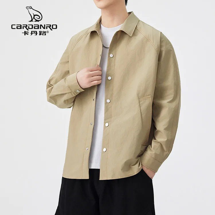 卡丹路衬衫男装2025年冬季纯色男休闲风休闲男士百搭时尚衬衣潮流