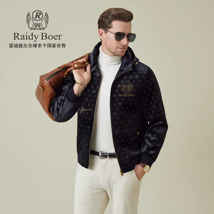 【灯芯绒】雷迪波尔秋冬加厚棉服2025男士休闲连帽刺绣棉衣外套4003