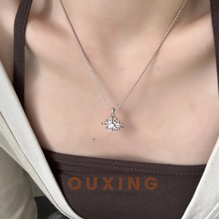 铜合金项链 [鸢尾]轻奢时尚气质小众百搭设计感坠链