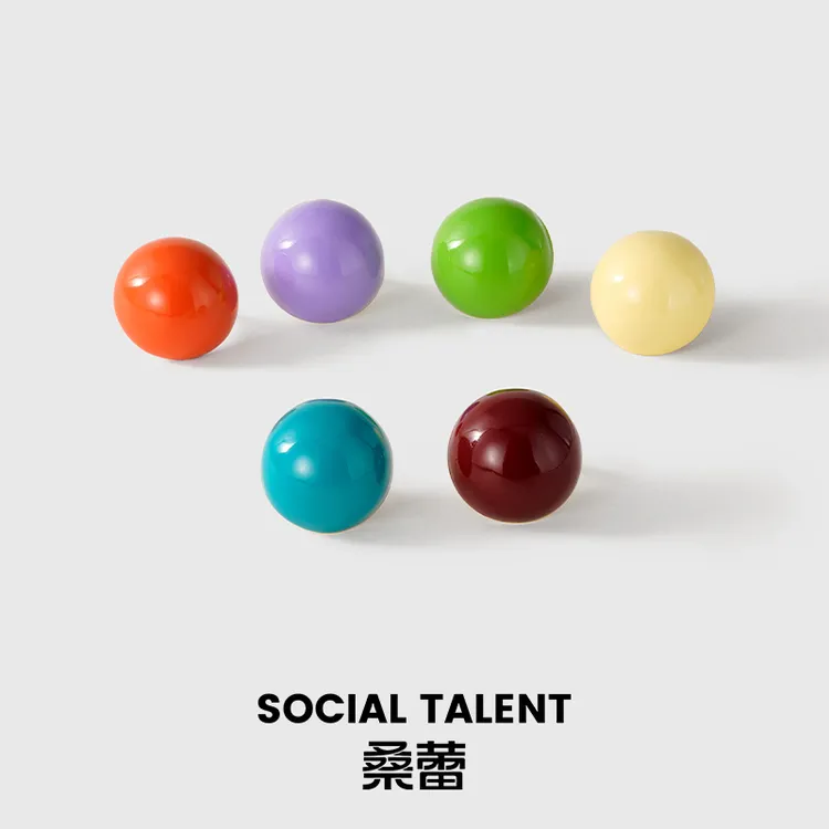 合金珐琅耳饰 【BOBO球】桑蕾耳钉简约饰品轻奢小众氛围耳饰高级ins