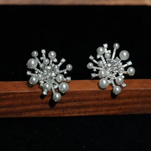 铜合金耳饰 A306  满天星秋冬百搭轻奢高级感耳坠气质风耳钉耳环