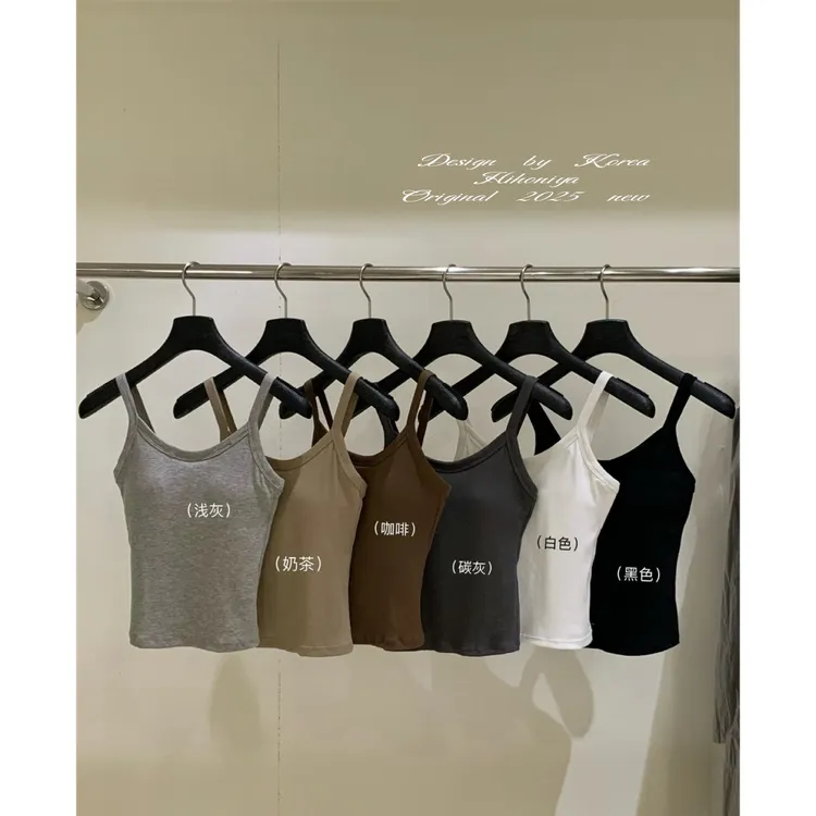 【一体美背】三Hihoniya~2025秋季大人款一体式胸垫简约背心吊带