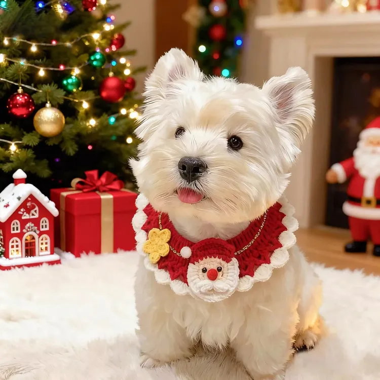 有宠星球宠物圣诞节围脖狗狗围兜可爱猫咪围巾小配饰可爱小猫口水