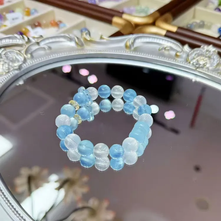 水晶手串多宝集合海蓝宝黄水晶多宝手串儿