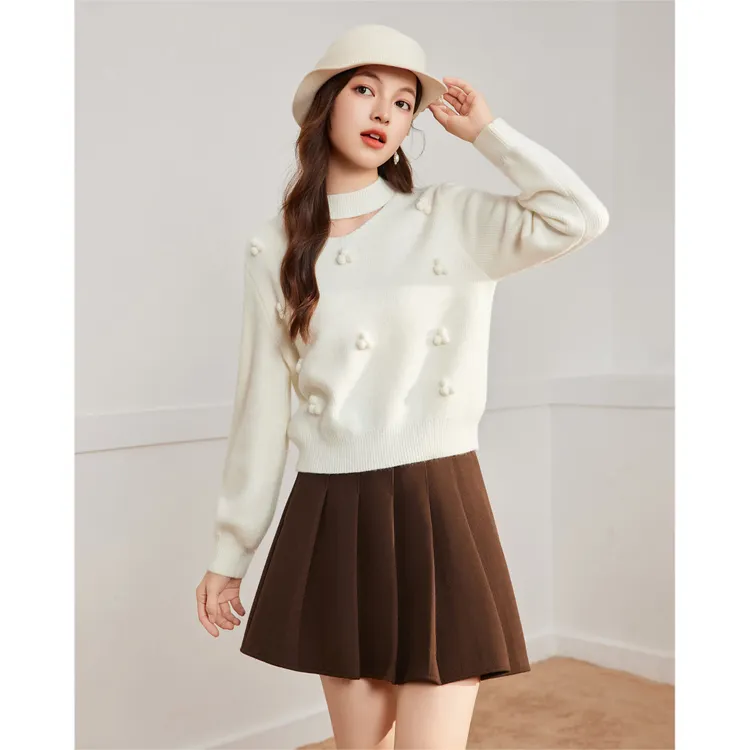 IEF/爱依服2025冬季新款韩系流行爆款温柔风设计感通勤毛织上衣