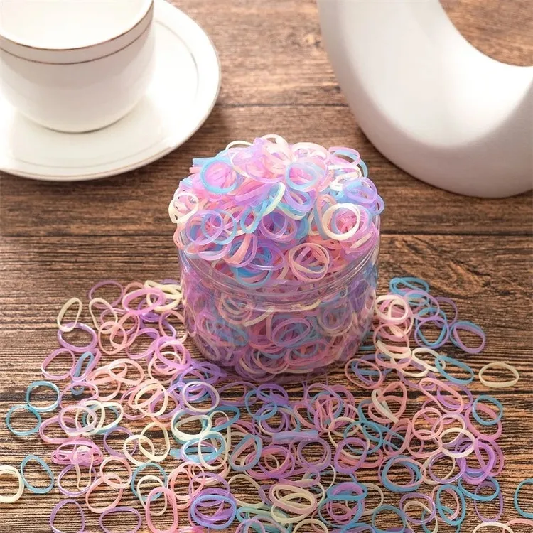加厚一次性彩色橡皮筋小号皮筋儿童扎头发七彩高弹力马卡龙小皮筋