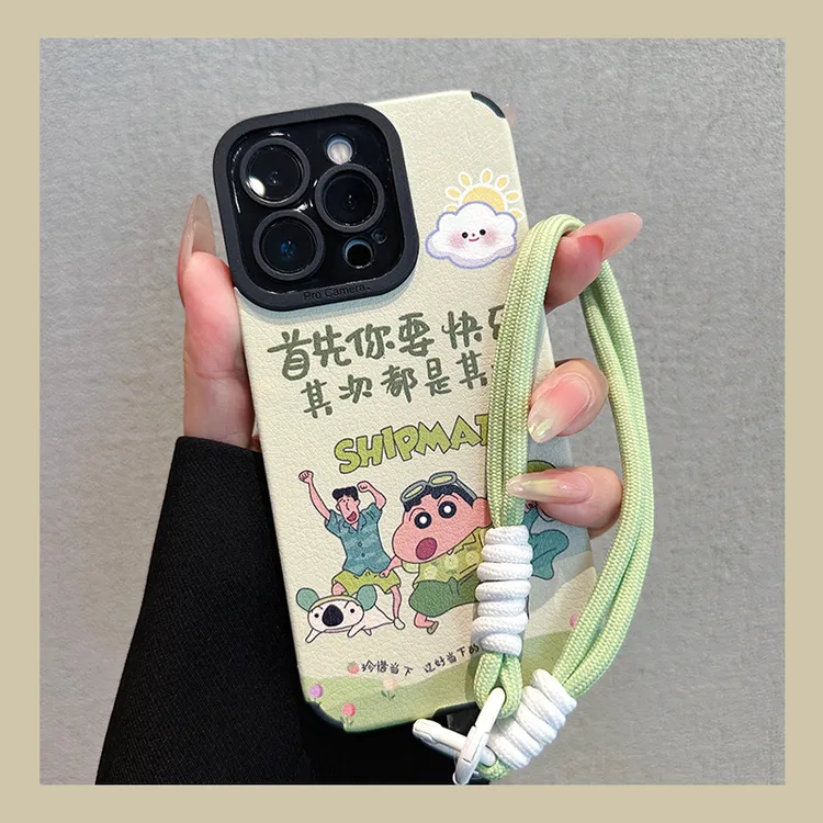 适用于苹果16华为/oppo/vivo快乐小新手机壳可爱卡通创意小羊皮