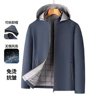 春秋夹克衫防水男士常规爸爸外套中老年高端商务休闲