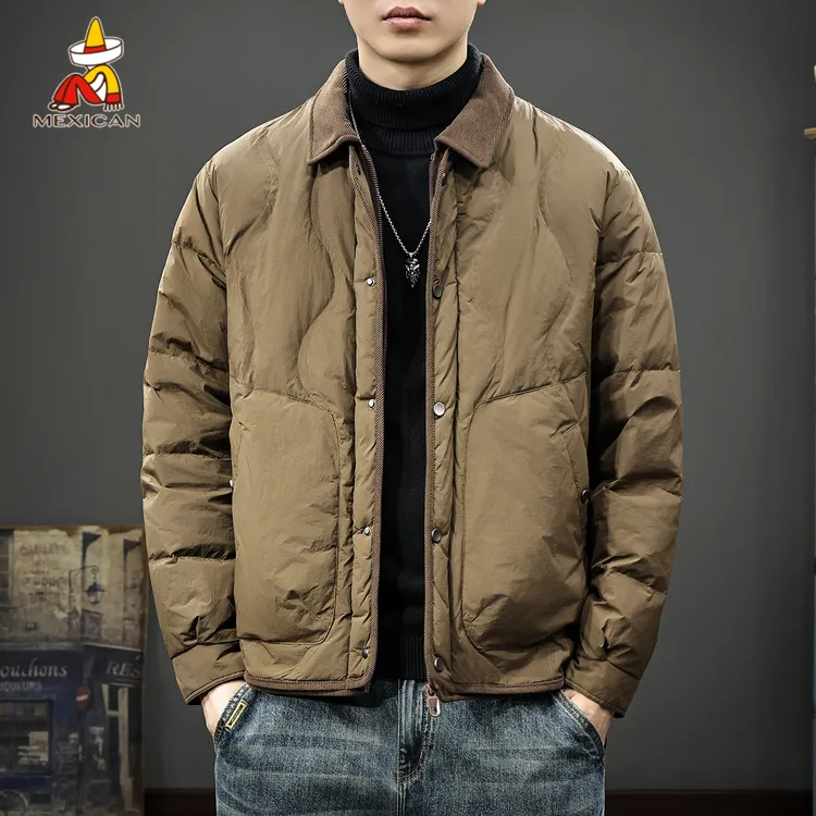 Mexican/稻草人美式复古夹克羽绒服男款冬季新款潮牌痞帅男士外套