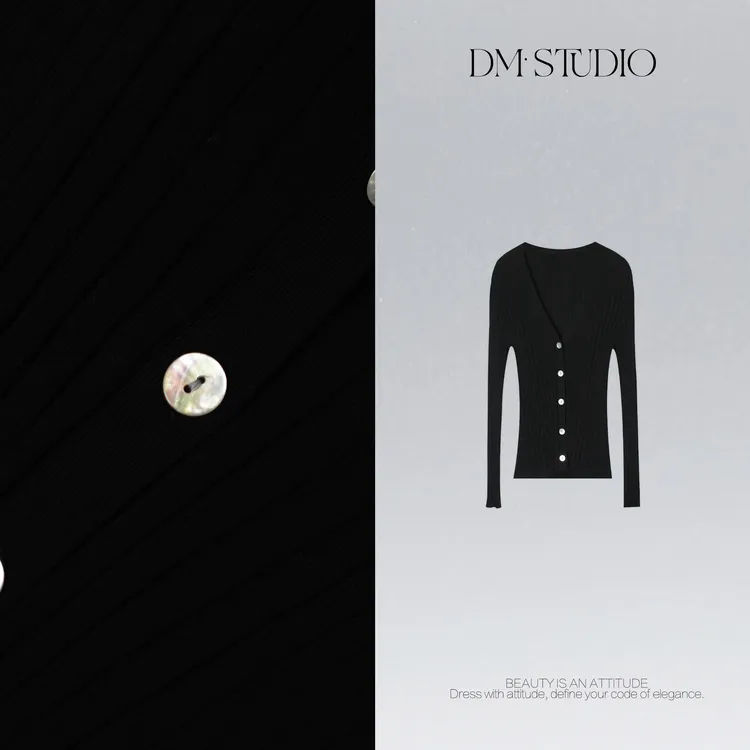 DEDM•STUDIO/修身精致感100%绵羊毛极简风V领针织衫2511ZZS/QM015