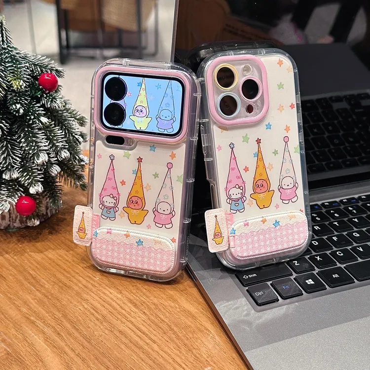 雅天立格纹星星凯蒂猫标签适用苹果17华为手机壳vivo小米15oppo女